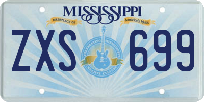 MS license plate ZXS699
