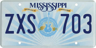 MS license plate ZXS703