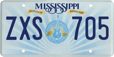MS license plate ZXS705