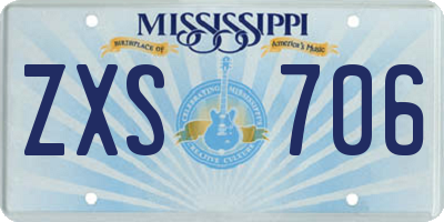 MS license plate ZXS706