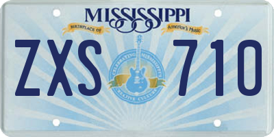 MS license plate ZXS710