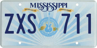 MS license plate ZXS711