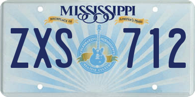 MS license plate ZXS712