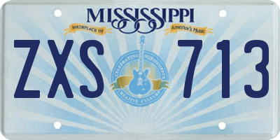 MS license plate ZXS713