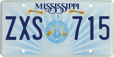 MS license plate ZXS715