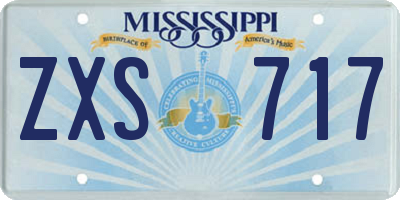 MS license plate ZXS717