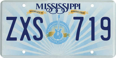 MS license plate ZXS719