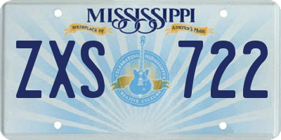 MS license plate ZXS722