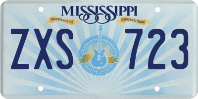 MS license plate ZXS723