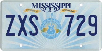 MS license plate ZXS729