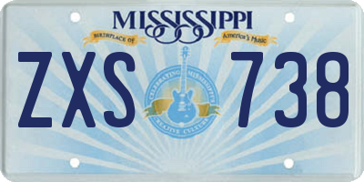 MS license plate ZXS738