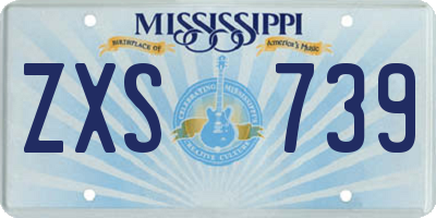 MS license plate ZXS739