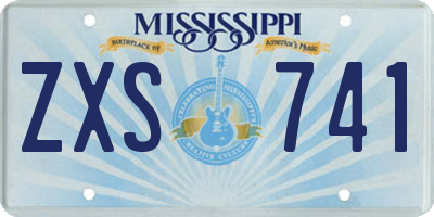 MS license plate ZXS741