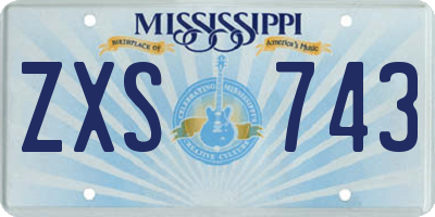 MS license plate ZXS743