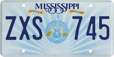 MS license plate ZXS745