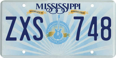 MS license plate ZXS748