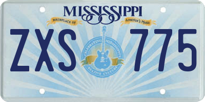 MS license plate ZXS775