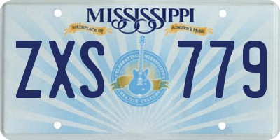 MS license plate ZXS779