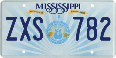 MS license plate ZXS782