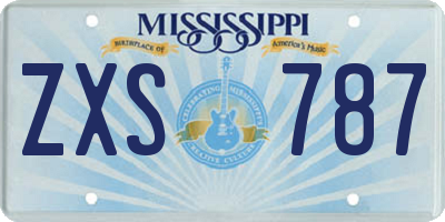MS license plate ZXS787