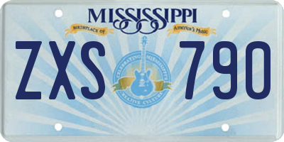 MS license plate ZXS790