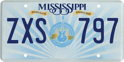 MS license plate ZXS797