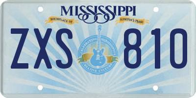 MS license plate ZXS810