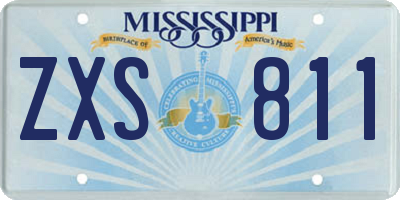 MS license plate ZXS811