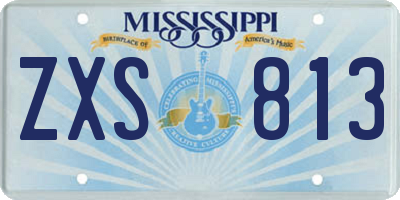 MS license plate ZXS813
