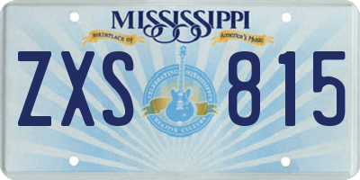 MS license plate ZXS815