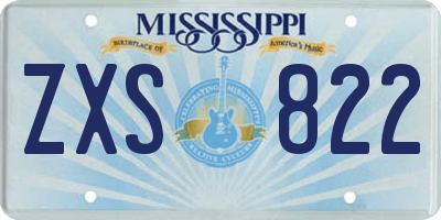 MS license plate ZXS822