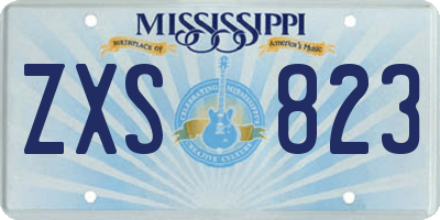MS license plate ZXS823