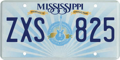 MS license plate ZXS825