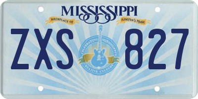 MS license plate ZXS827