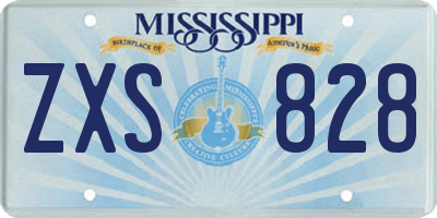 MS license plate ZXS828