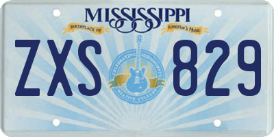 MS license plate ZXS829