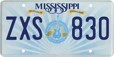 MS license plate ZXS830