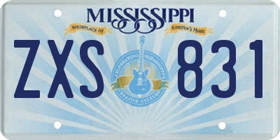 MS license plate ZXS831