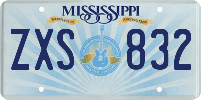 MS license plate ZXS832