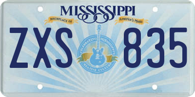 MS license plate ZXS835