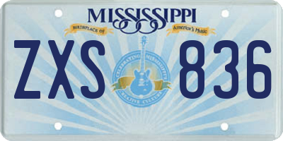 MS license plate ZXS836