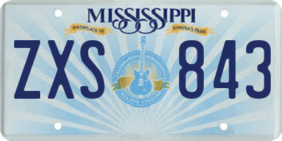 MS license plate ZXS843