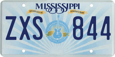 MS license plate ZXS844