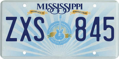 MS license plate ZXS845