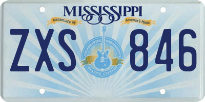 MS license plate ZXS846