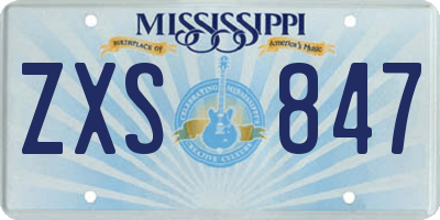 MS license plate ZXS847