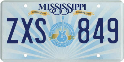 MS license plate ZXS849