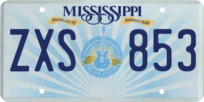 MS license plate ZXS853