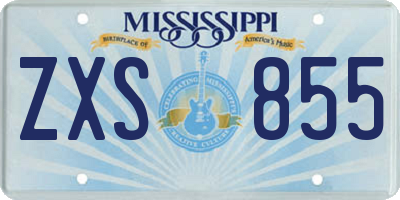 MS license plate ZXS855