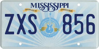 MS license plate ZXS856